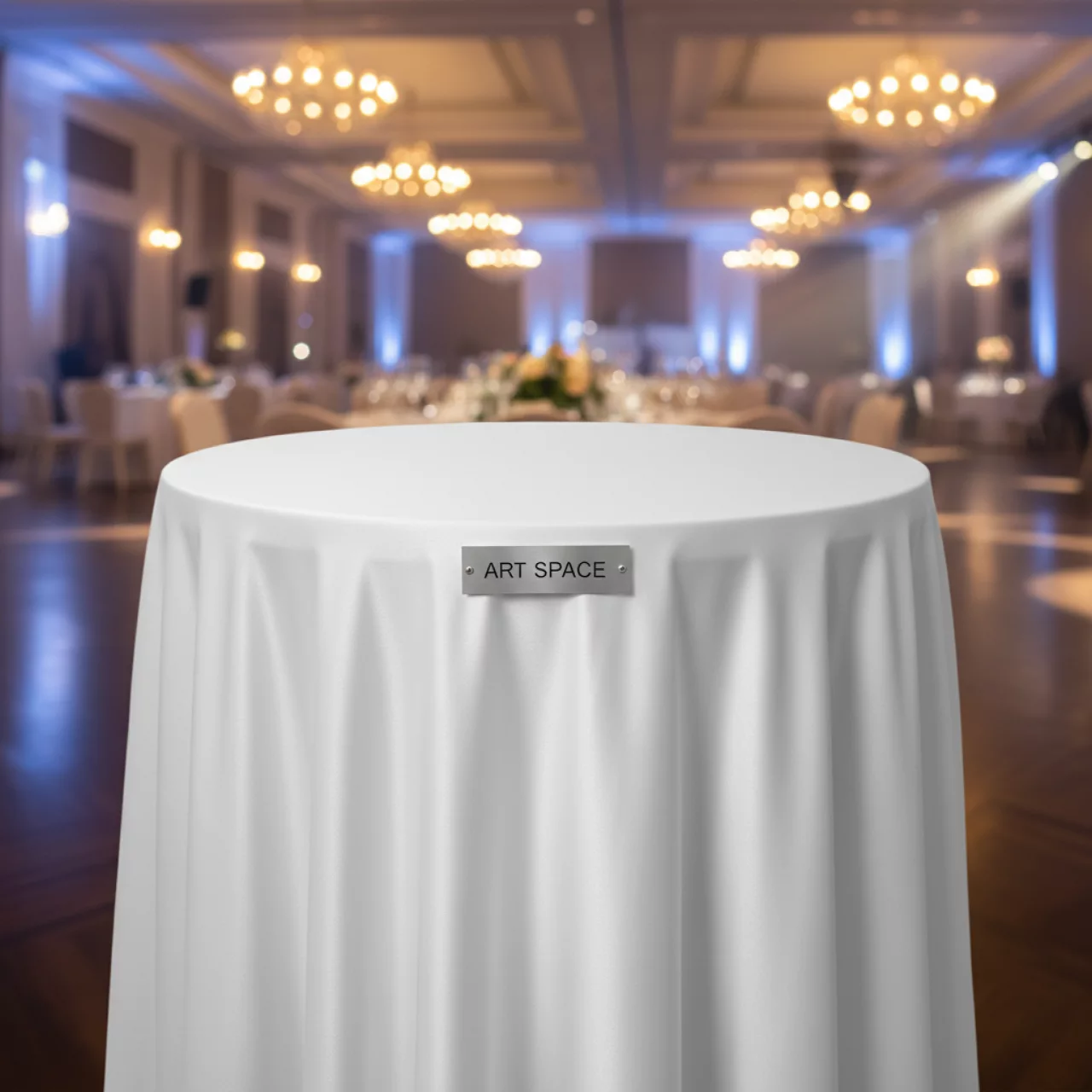 Аренда Скатерти белые стрейч диаметр 70 см в Sochi Marriott Krasnaya Polyana — ART SPACE