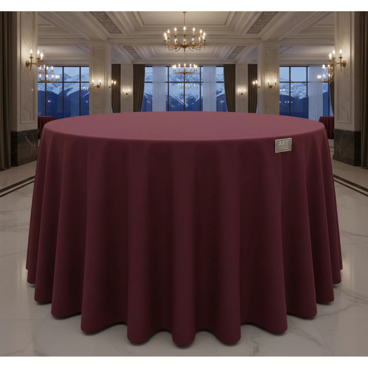 Аренда Скатерти бордовые хлопок диаметр 290 см на курорте «Газпром» (Альпика) — ART SPACE