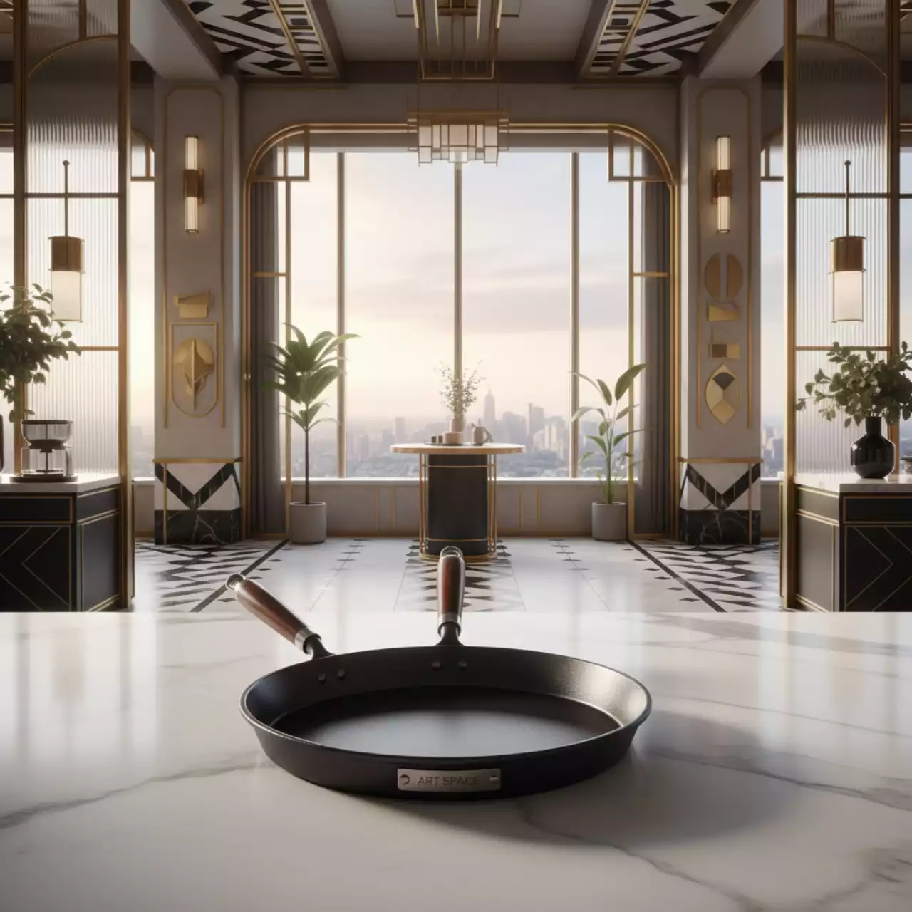 Аренда Сковорода блинная чугунная с деревянной ручкой в Panorama by Mercure — ART SPACE