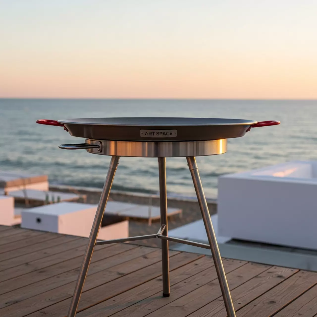 Аренда Сковорода для паэльи Paella Valenciana Pulida с подставкой 90 см на пляжных клубах Хосты — ART SPACE