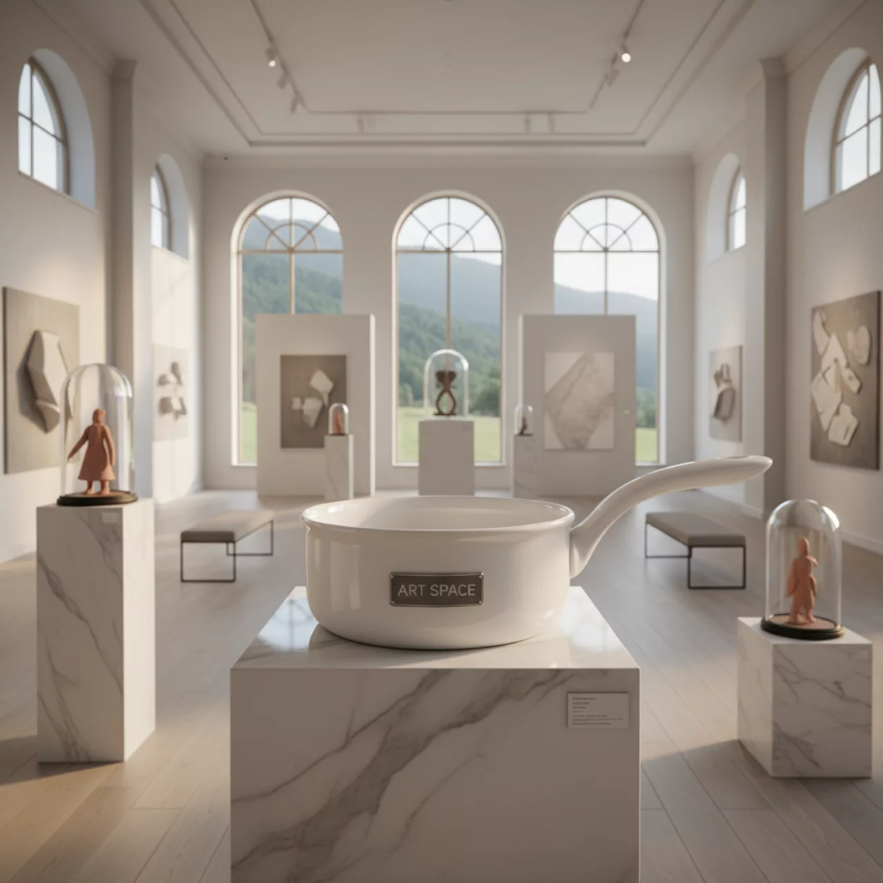 Аренда Сковорода с ручкой белая диаметр 80 мм 160 мл в Поляна 1389 Отель и Спа — ART SPACE