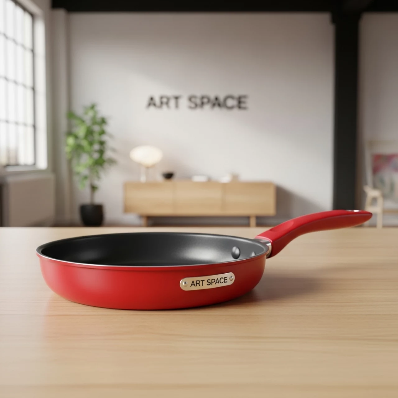 Аренда Сковорода с ручкой красная диаметр 80 мм в лофте «Студия 21» — ART SPACE