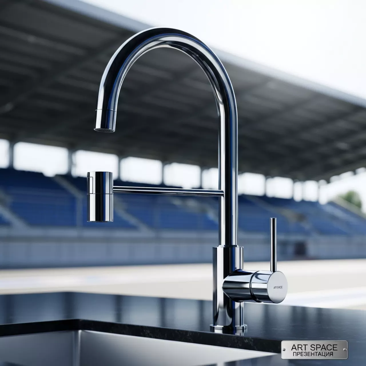 Аренда Смеситель для кухни FLUMEN DESIGN Rimini хром на Сочи Автодроме — ART SPACE