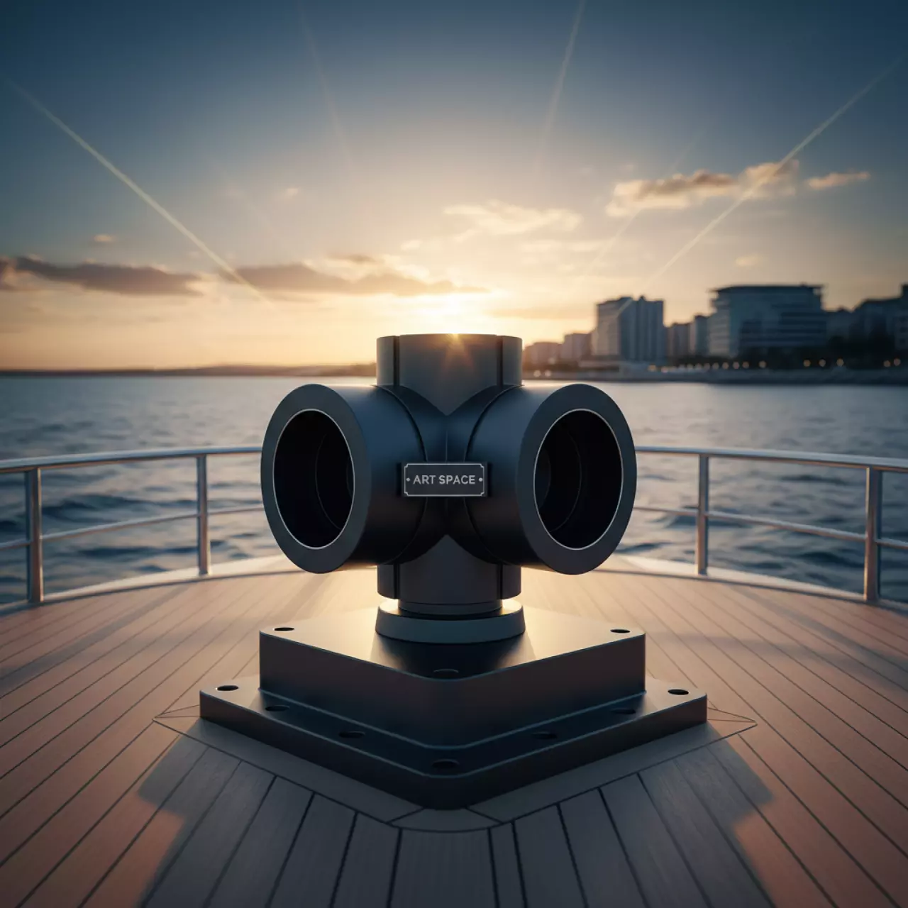 Аренда Соединитель для квадратного профиля 4 палый черный с регулируемой опорой на VIP-яхте (Имеретинский порт) — ART SPACE