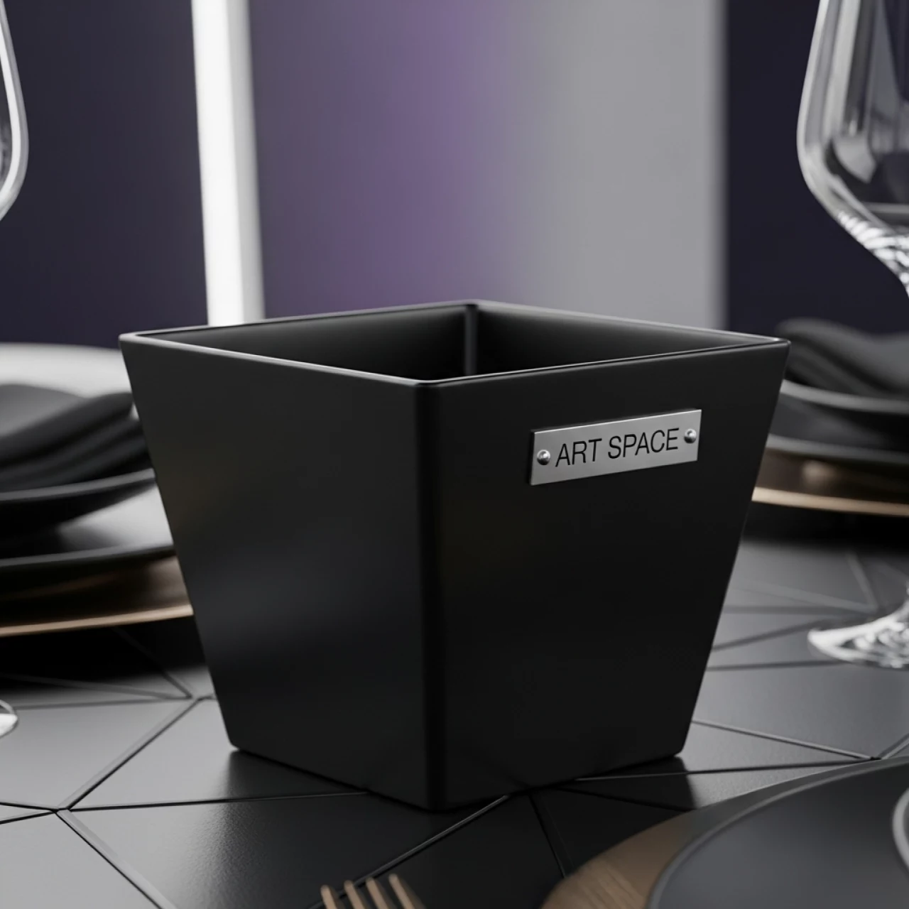 Аренда Соусник глубокий квадратный чёрный 50 мл на VIP теплоходе (Морпорт Сочи) — ART SPACE