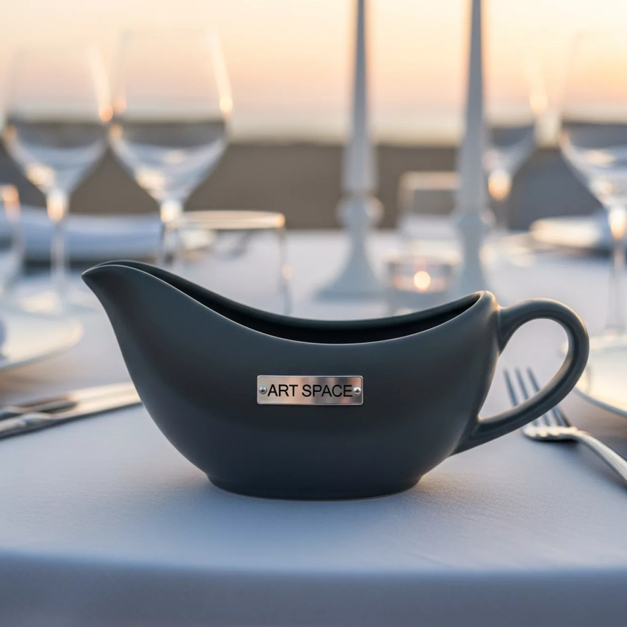 Аренда Соусник Porland темно серый 110х70 мм на пляже «Мандарин» — ART SPACE