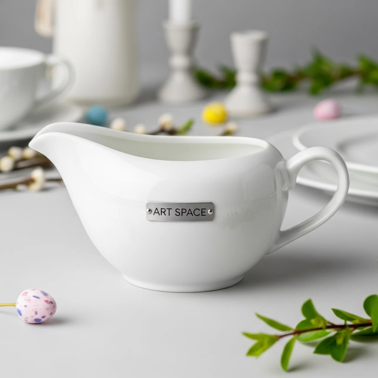 Аренда Соусник с ручкой Джорджия белый 300 мл в санатории «Октябрьский» — ART SPACE