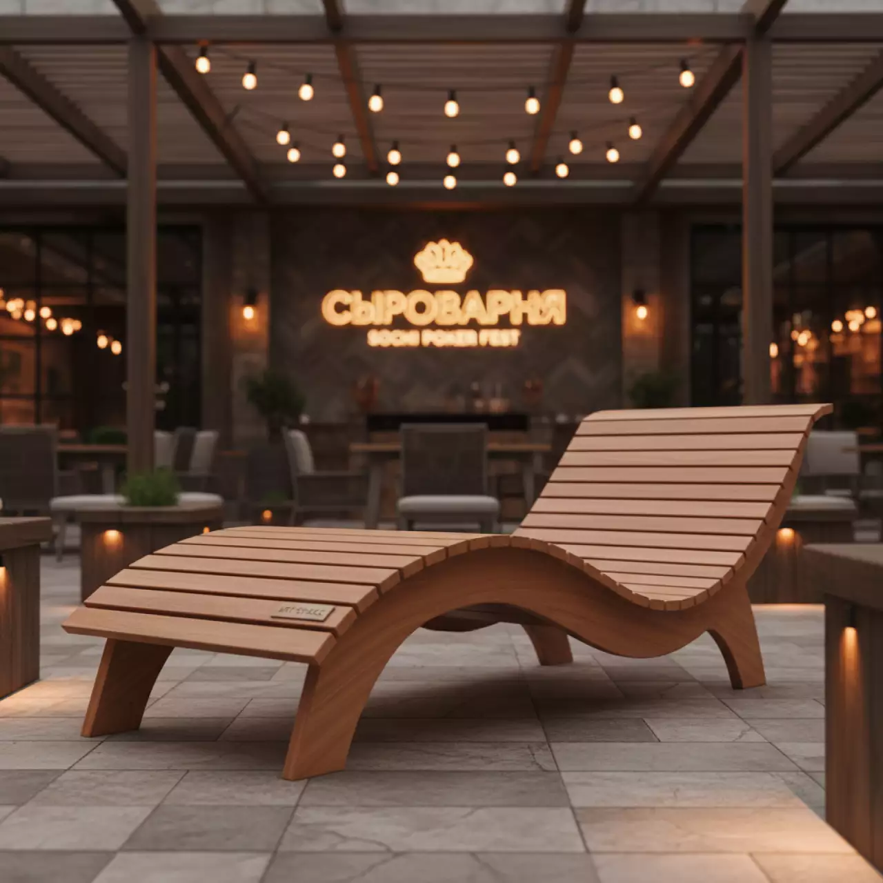 Аренда Спа шезлонг деревянный в ресторане «Сыроварня» — ART SPACE