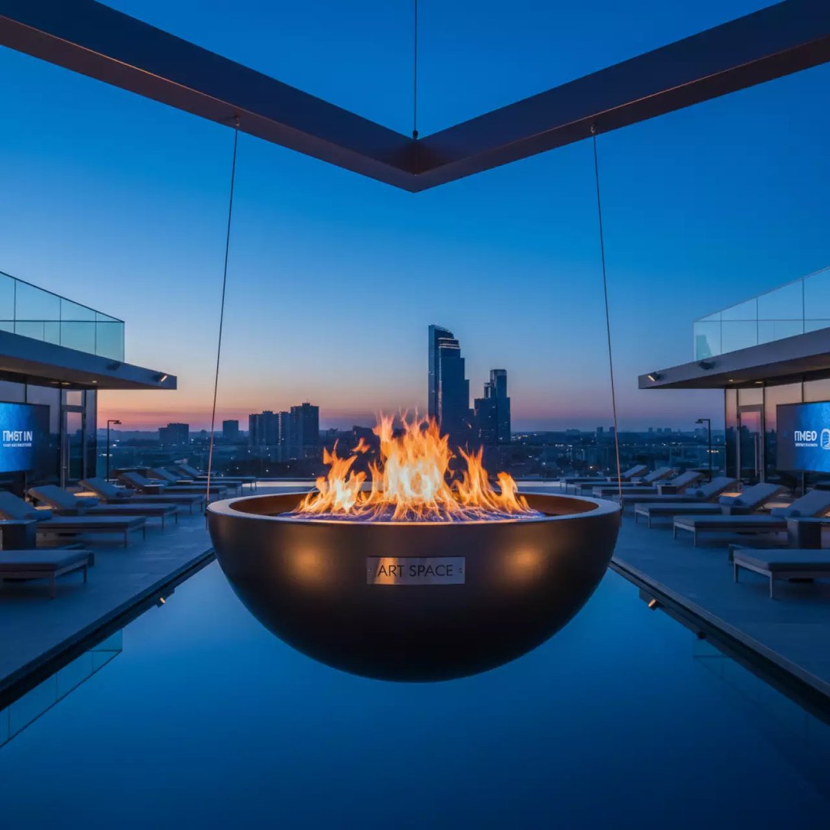 Аренда Спецэффект огонь в подвесной чаше в Sport Inn Hotel & Wellness — ART SPACE