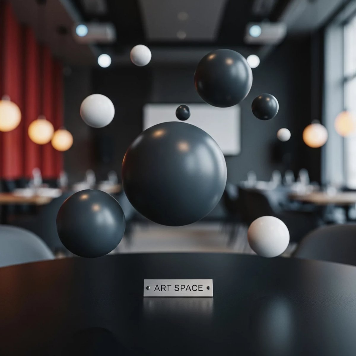 Аренда Спецэффект Парящие шары на воздушном потоке в ресторане «Магадан» — ART SPACE