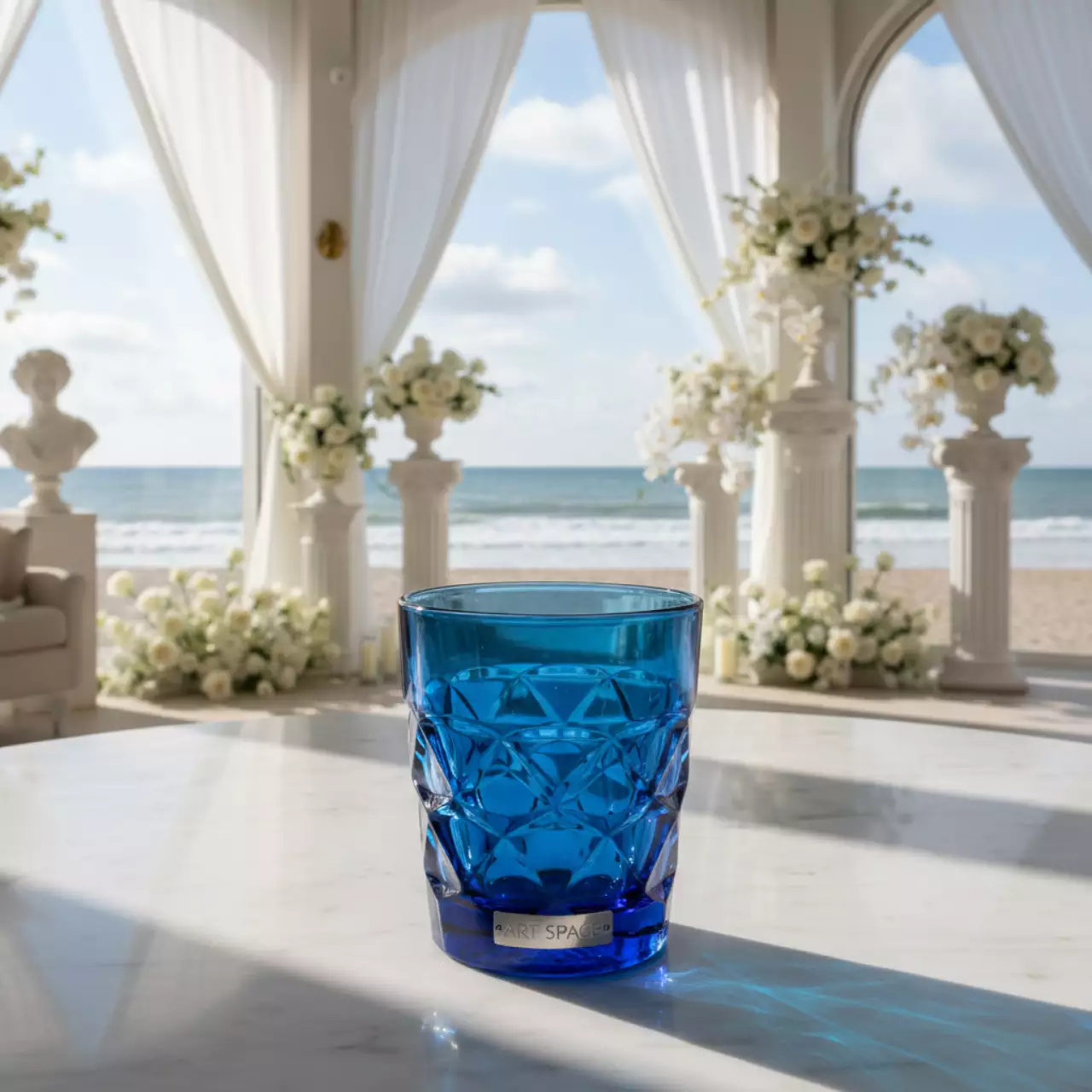 Аренда Стакан "Грани" синий 250 мл в пляжном клубе Del Mar — ART SPACE