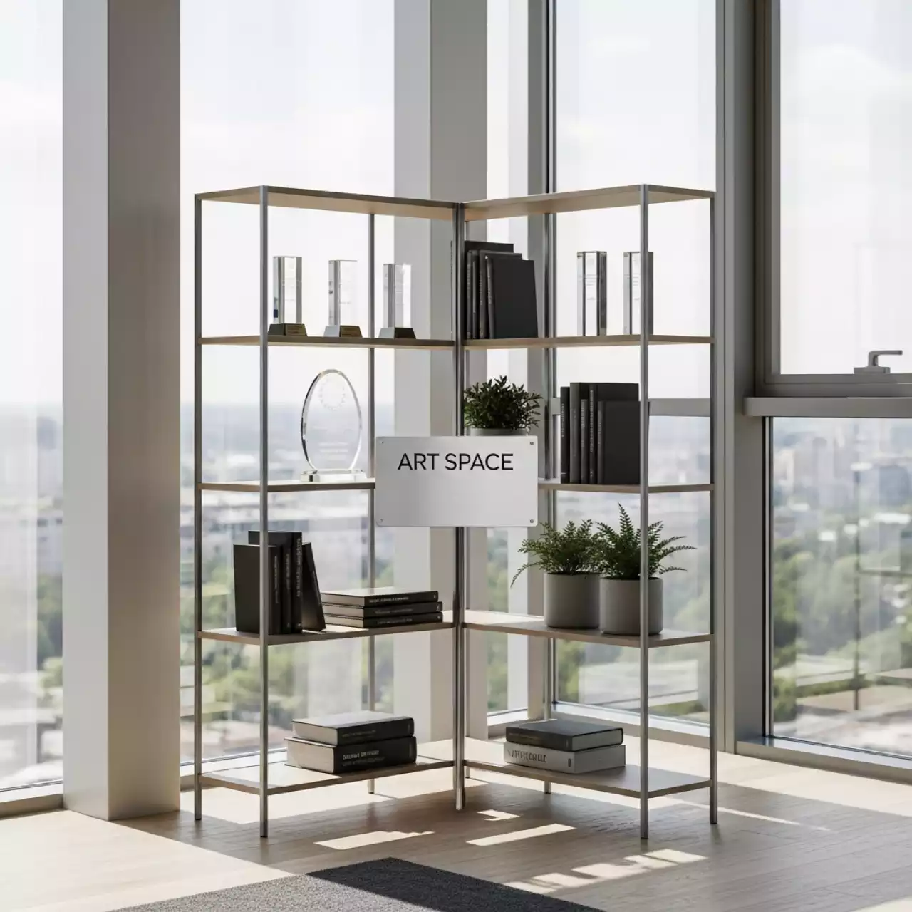 Аренда стальных угловых стеллажей в конгресс-холле отеля Жемчужина — ART SPACE