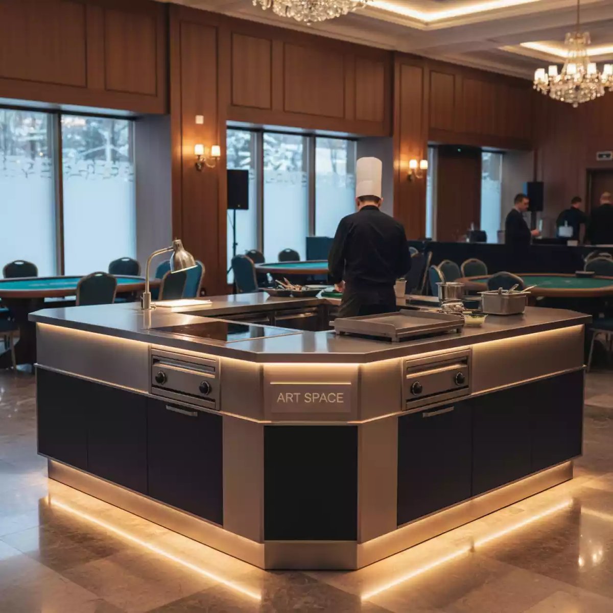 Аренда Станция кулинарная "Закрытый бургер" в Зале органной и камерной музыки — ART SPACE