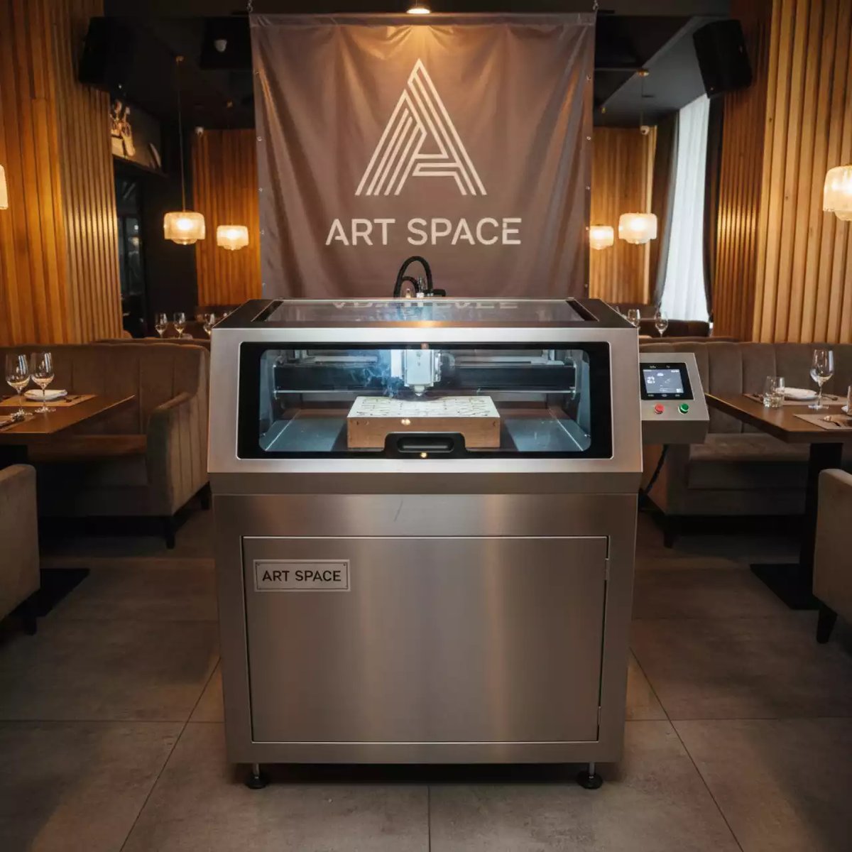 Аренда Станок лазерный гравировальный Vektor BHL 1060 в ресторане «Баран-Рапан» — ART SPACE