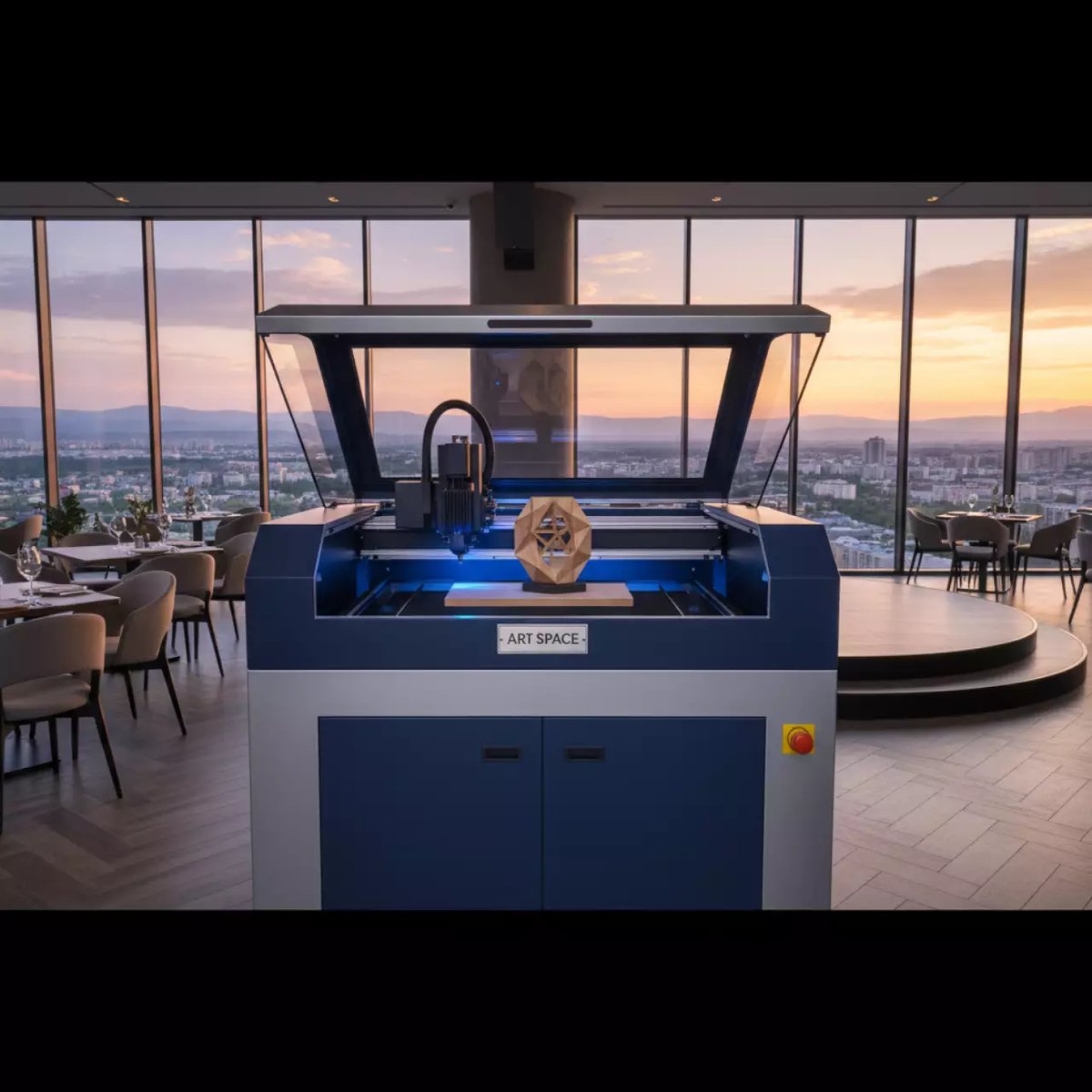 Аренда Станок лазерный гравировальный Vektor BHL 1610 120 Вт в ресторане «Высота 5642» — ART SPACE