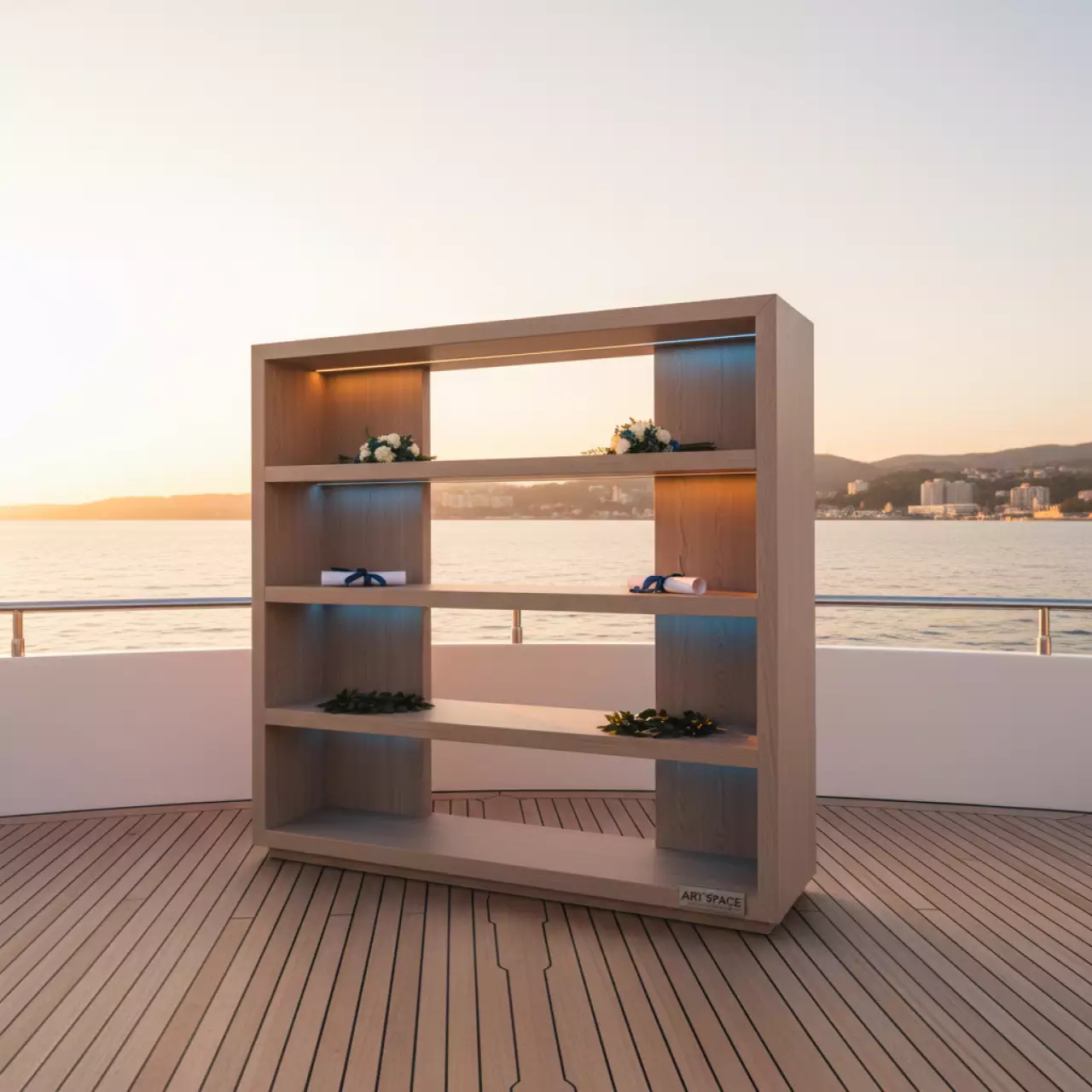 Аренда Стеллаж 800x450x2116 шамони светлый на VIP-яхте (Имеретинский порт) — ART SPACE
