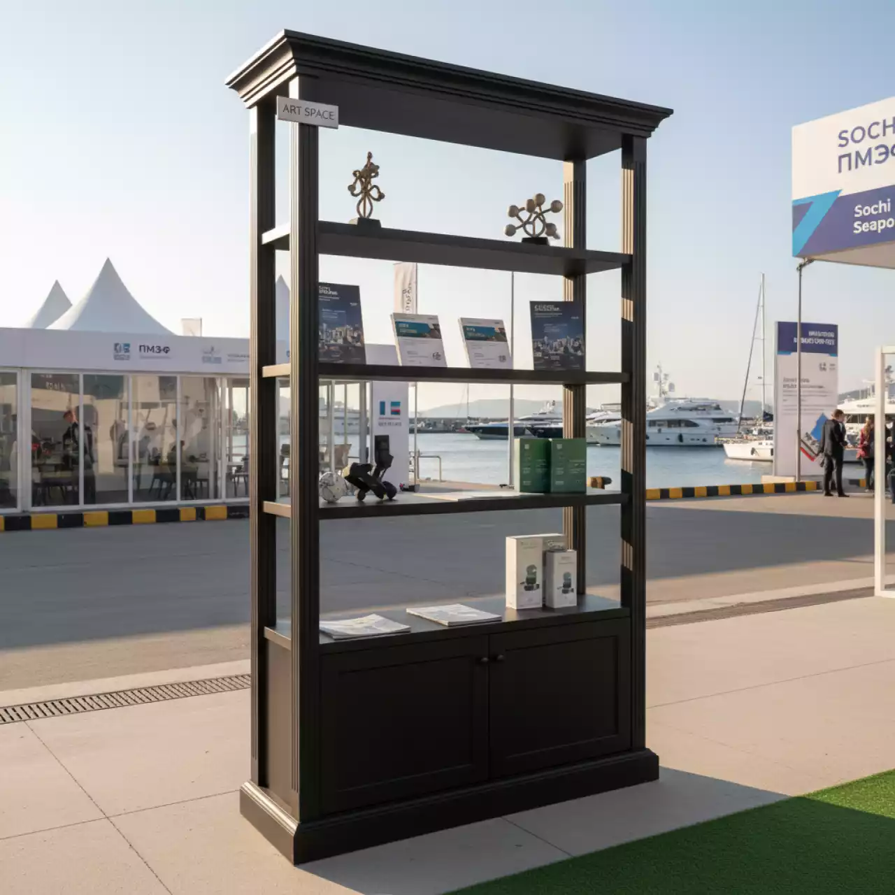 Аренда Стеллаж 800x450x2116 венге на территории Морпорта Сочи — ART SPACE