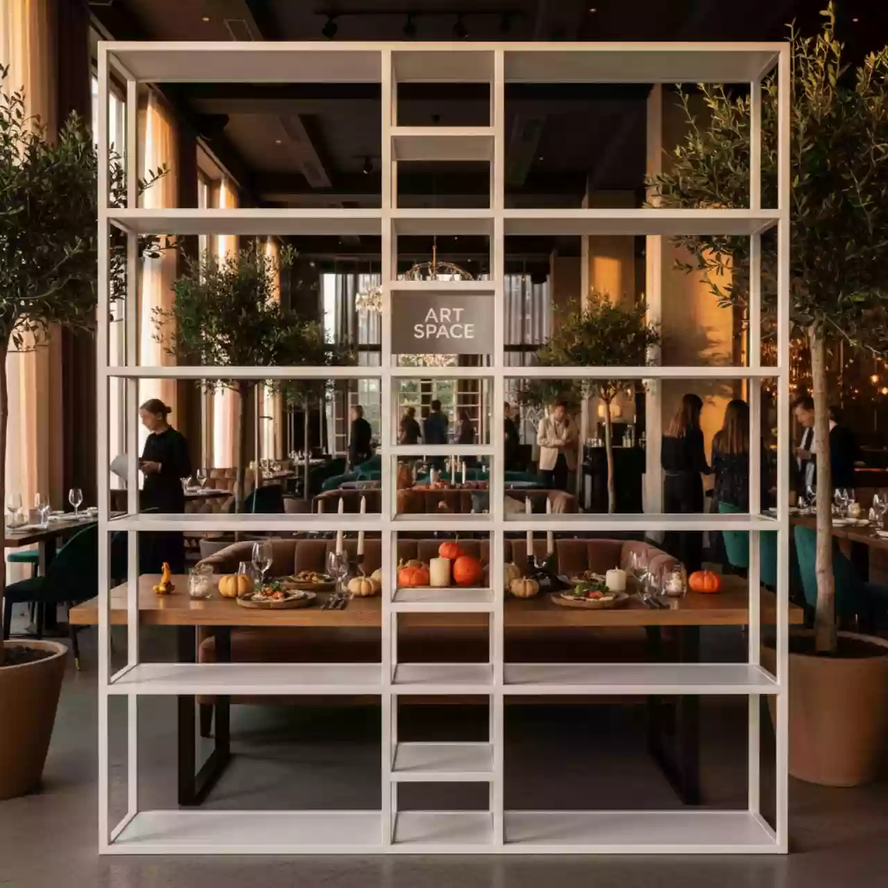 Аренда Стеллаж Covert белый в ресторане «La Terrazza» — ART SPACE