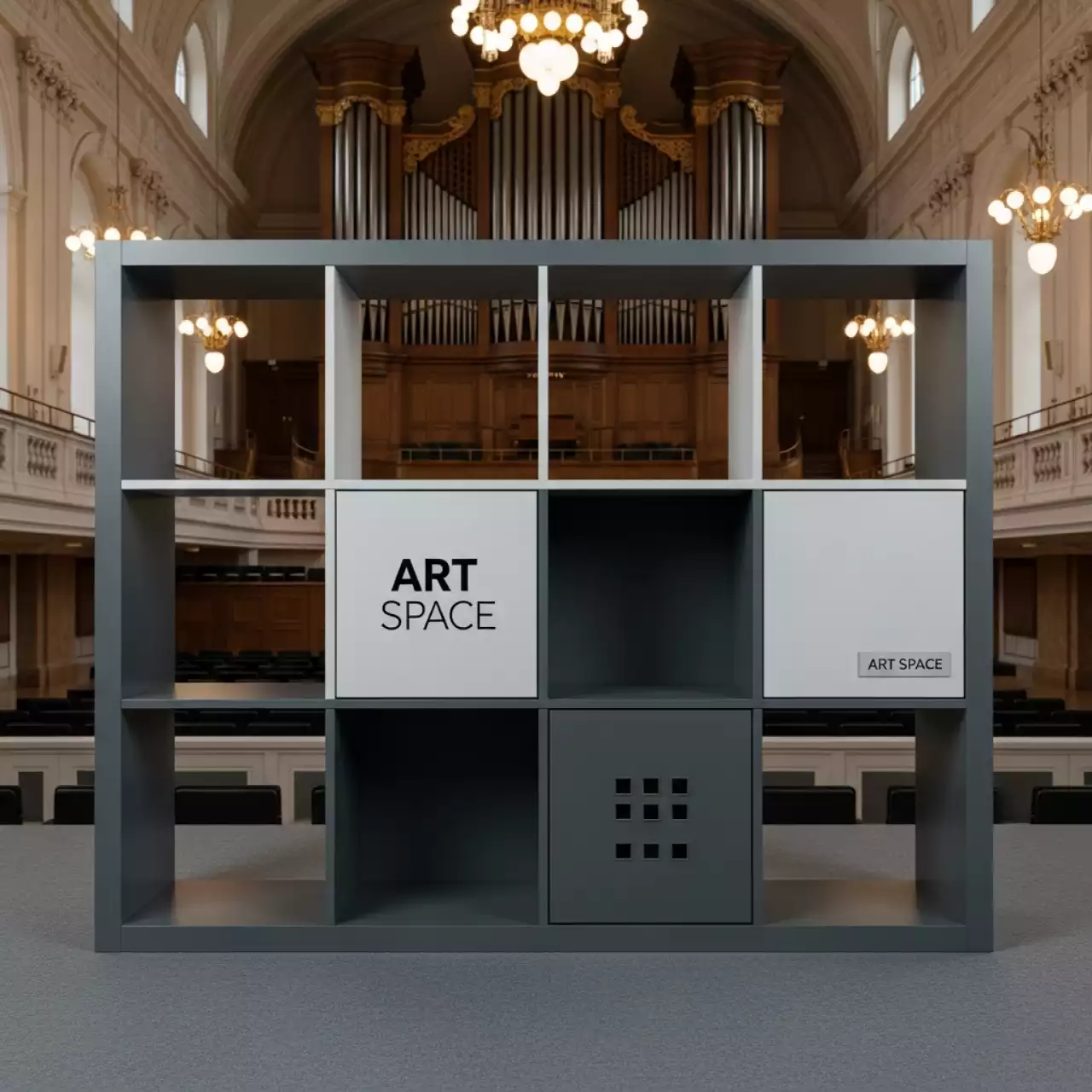 Аренда Стеллаж Kallax 8 ячеек в Зале органной и камерной музыки — ART SPACE