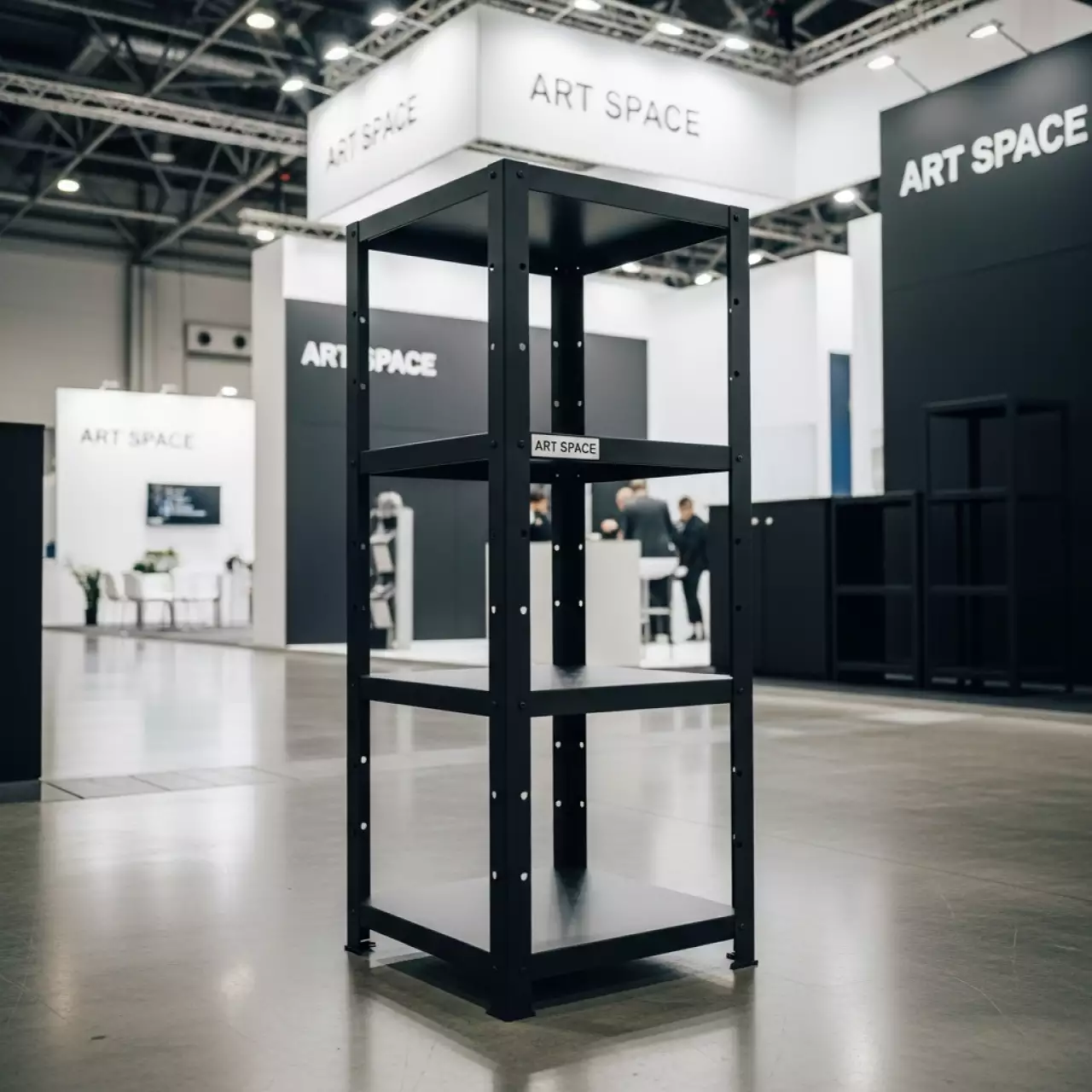 Аренда Стеллаж металлический Гелеос Атлант 4 матовый чёрный в МФК «Горный» — ART SPACE