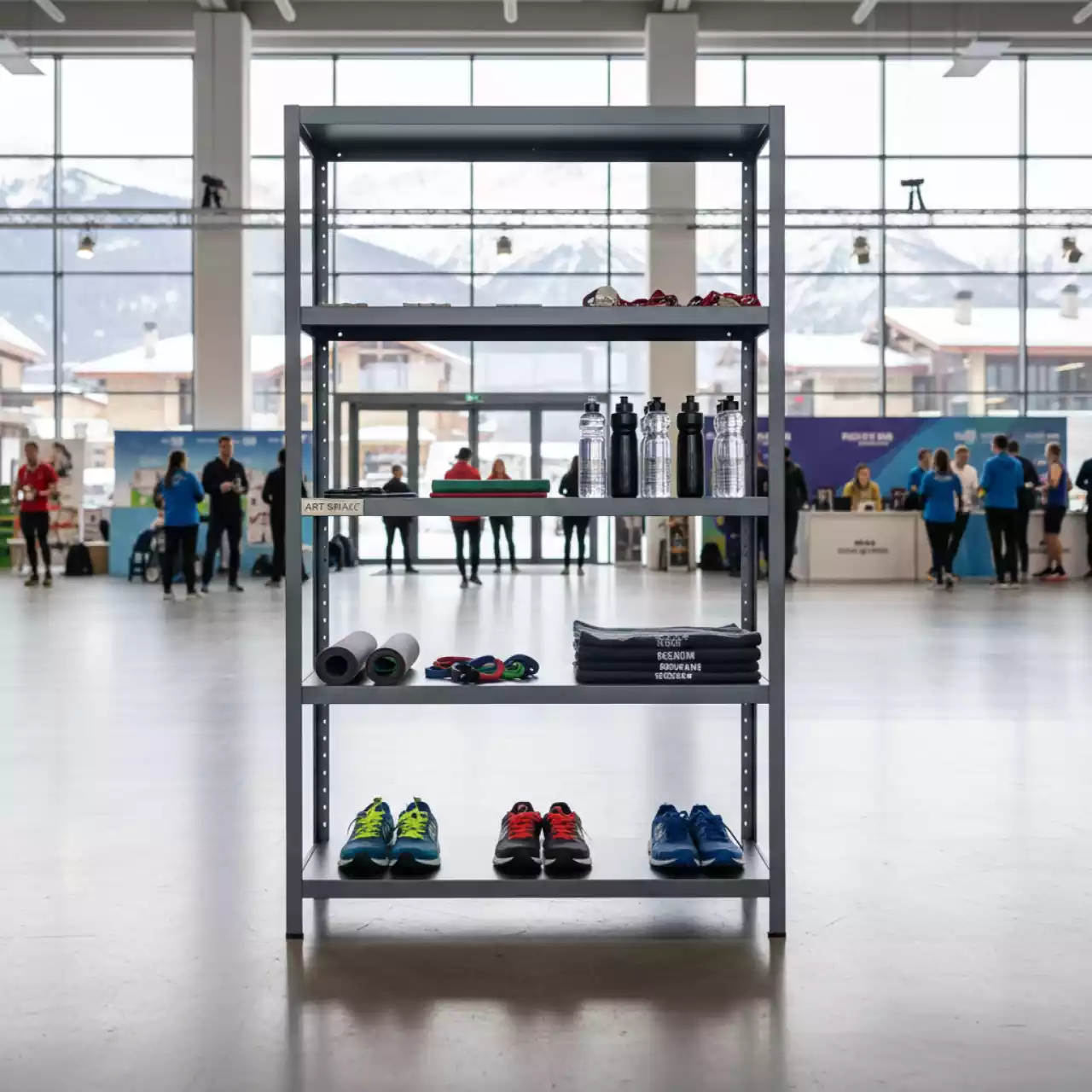 Аренда Стеллаж металлический Практик SB 200 100х30 4M серый в Гранд Отель Поляна — ART SPACE