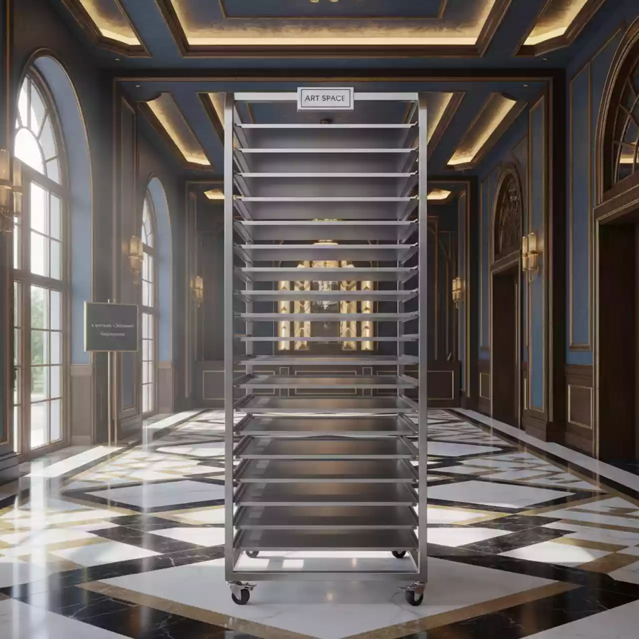 Аренда Стеллаж шпилька кондитерская для лотков 12 уровней 680х480х1500 мм в отеле «Звездный» — ART SPACE