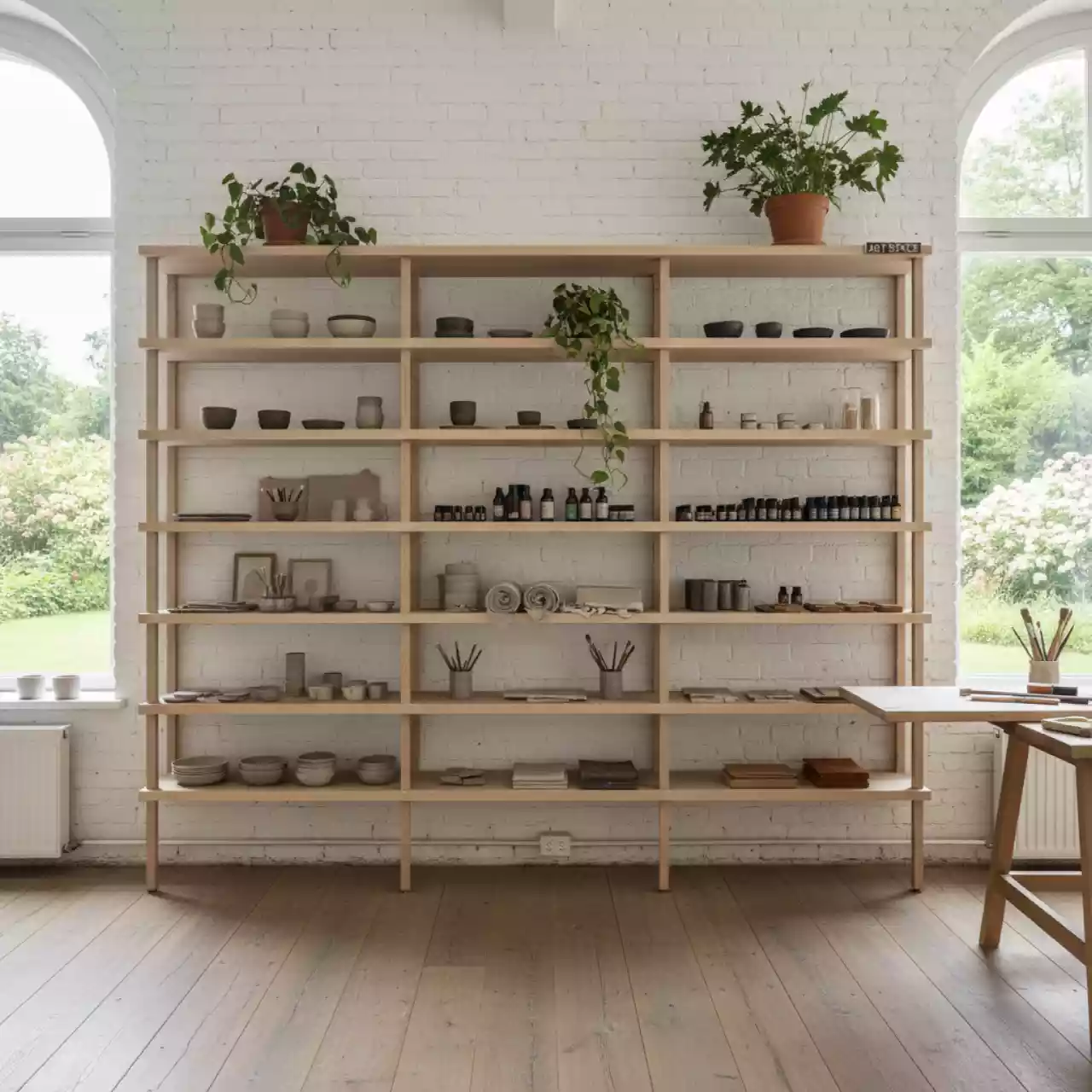 Аренда Стеллаж торговый пристенный с полками в усадьбе Голицына — ART SPACE