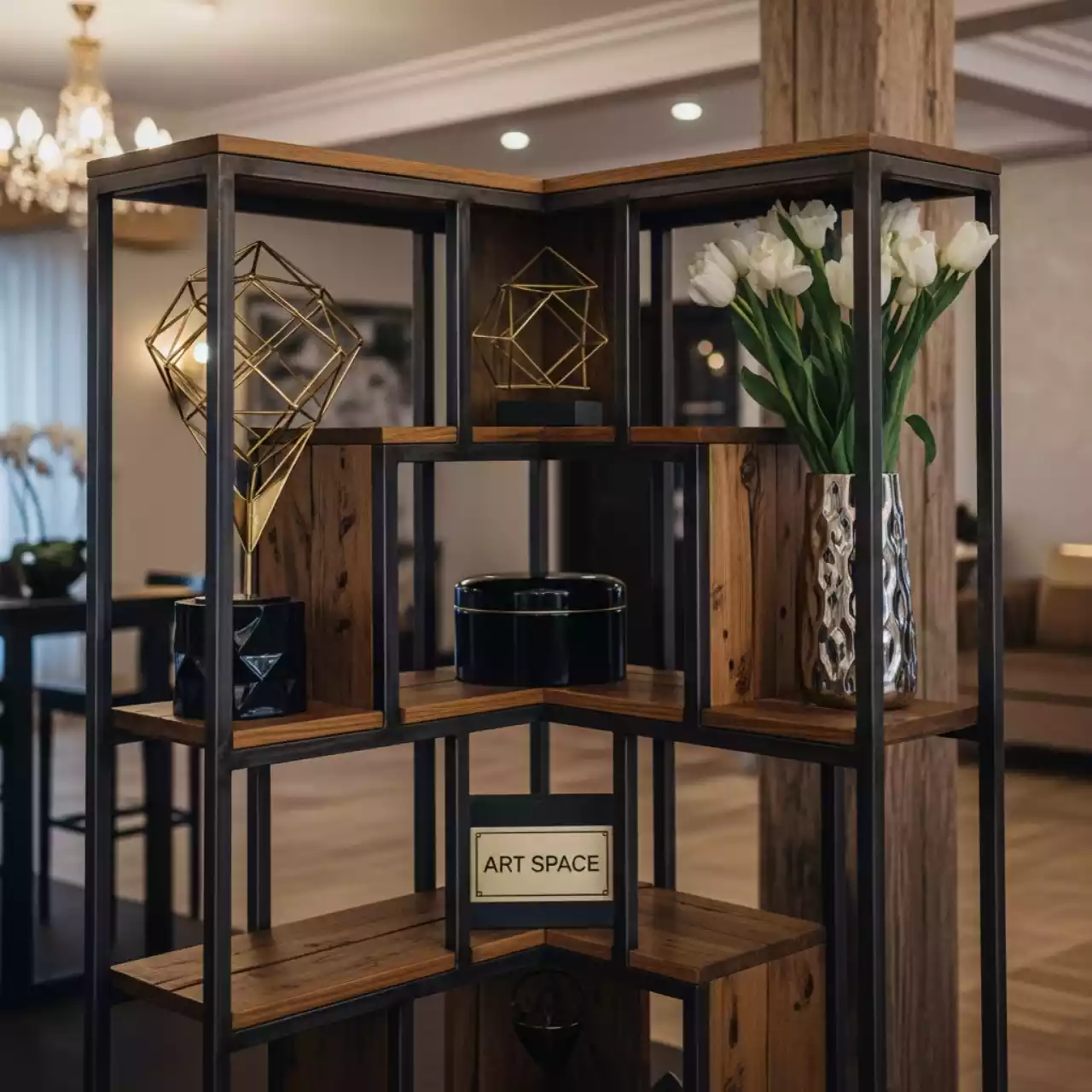 Аренда Стеллаж угловой лофт в Rixos Krasnaya Polyana — ART SPACE