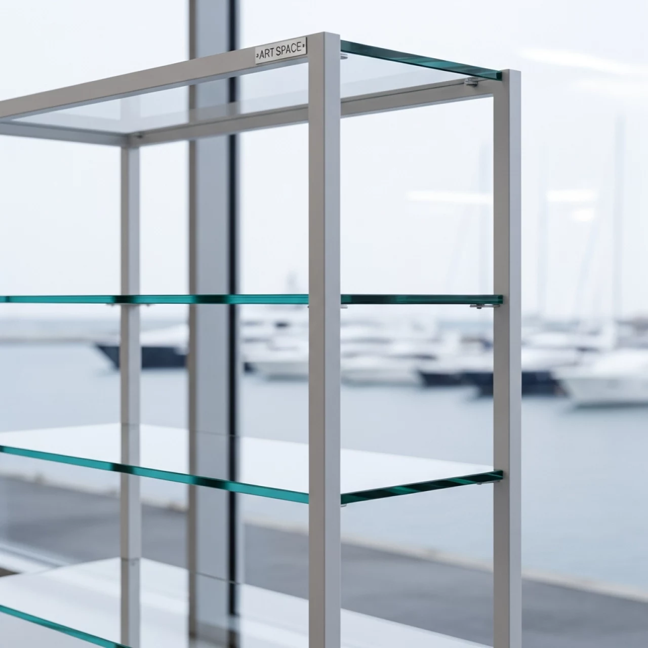 Аренда Стеллаж White Glass на парусной регате (Сочи) — ART SPACE