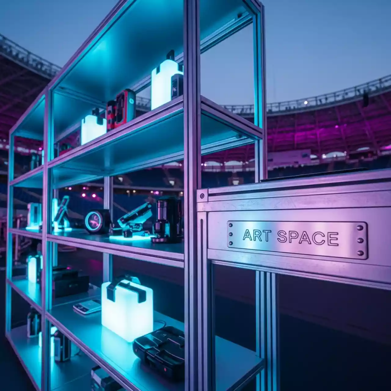 Аренда Стеллажи металлические сборные усиленные в ледовой арене «Шайба» — ART SPACE