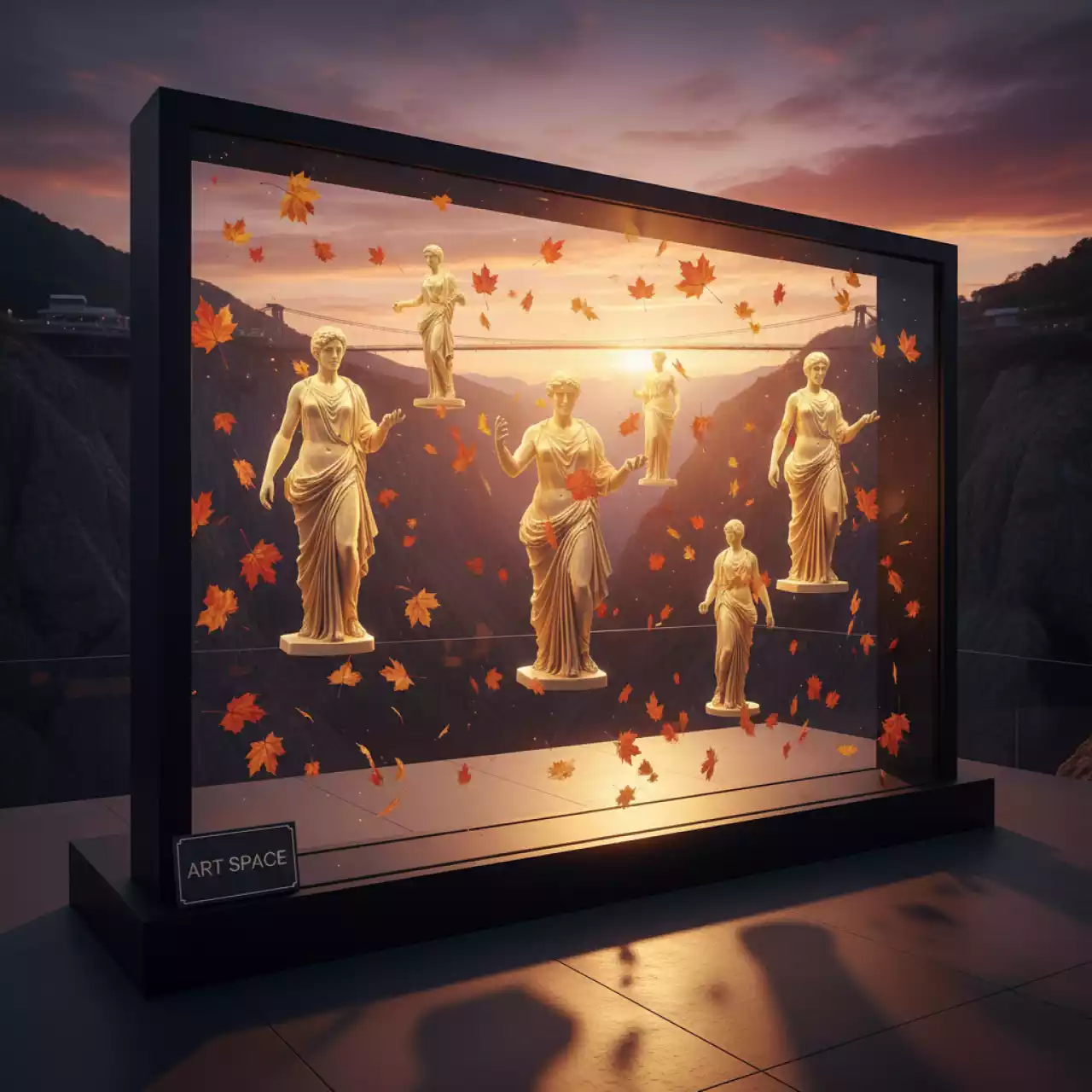 Аренда Стена витрина голографическая черная 3х3 в Skypark Sochi — ART SPACE