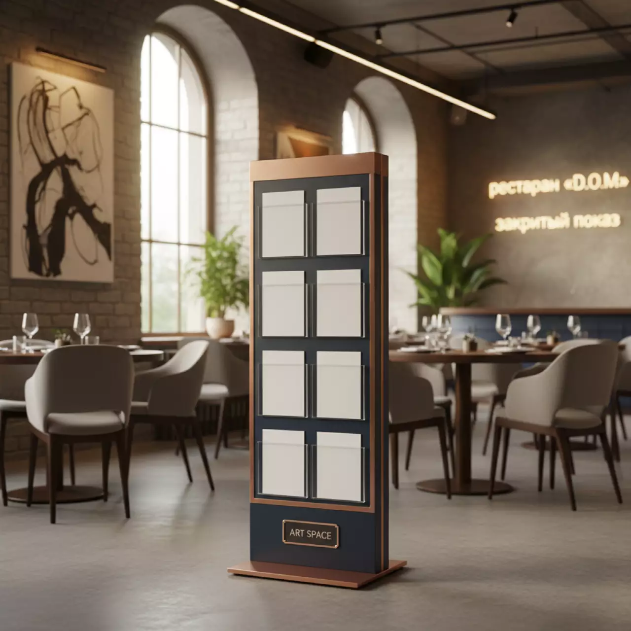 Аренда Стенд информационный на 8 карманов в ресторане «D.O.M» — ART SPACE