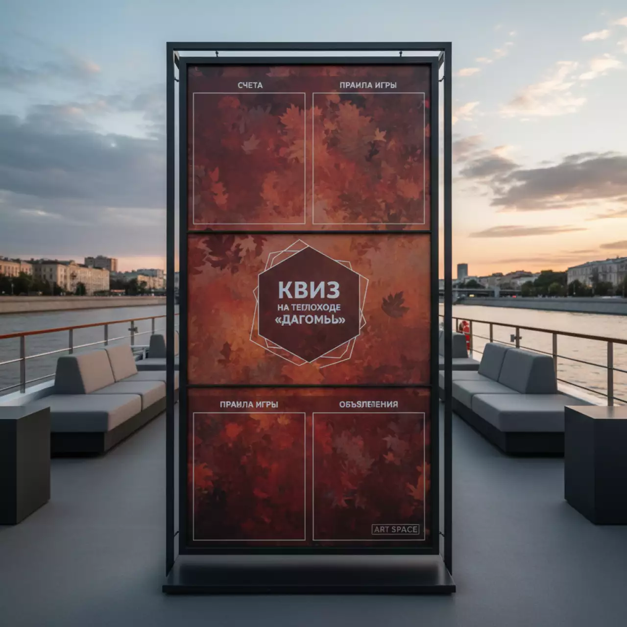 Аренда Стенд информационный настенный на теплоходе «Дагомыс» — ART SPACE