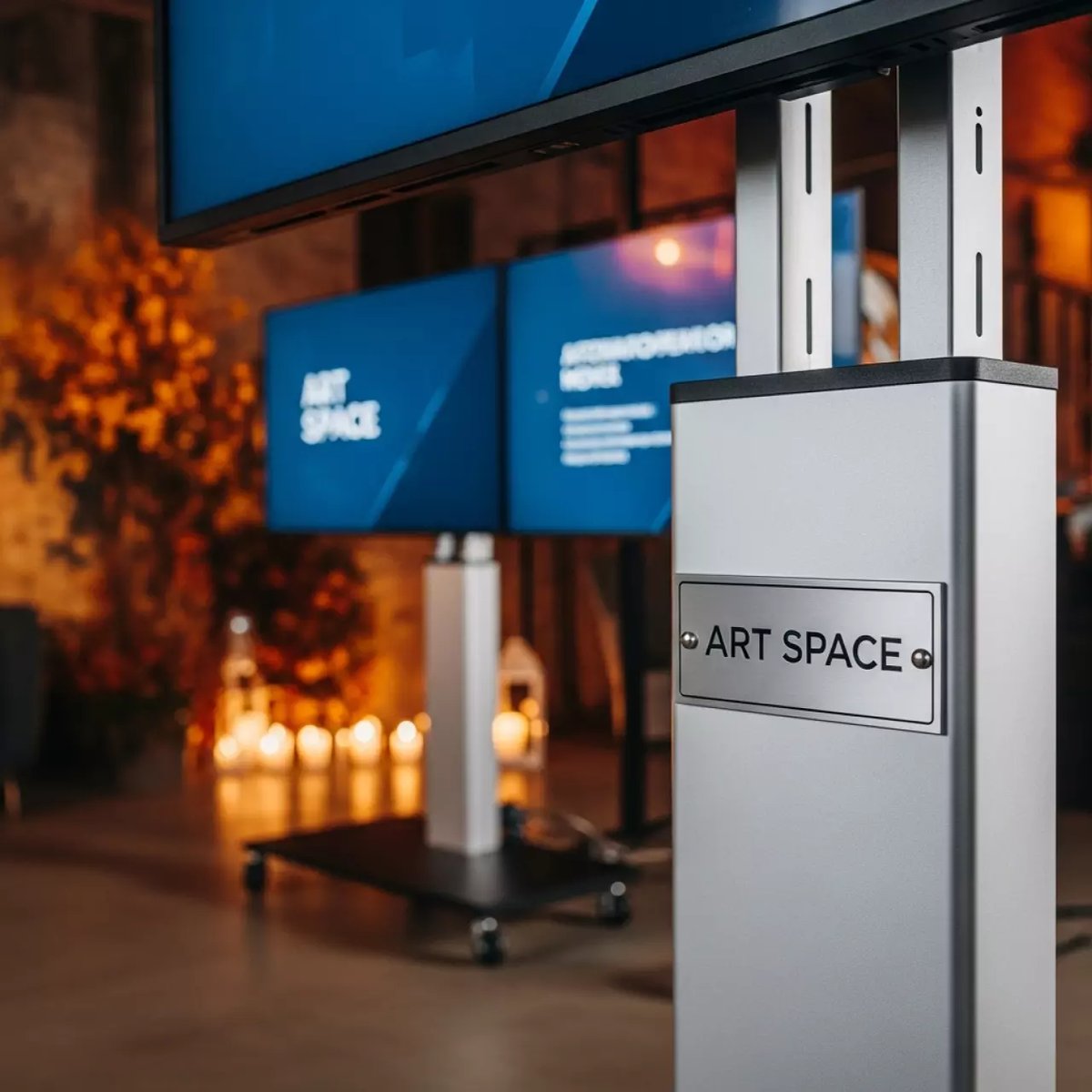 Аренда Стенд напольный мобильный для видеостен 2х2 40 55" ONKRON FSPRO2L 22 серебристый в Stella di Mosca — ART SPACE