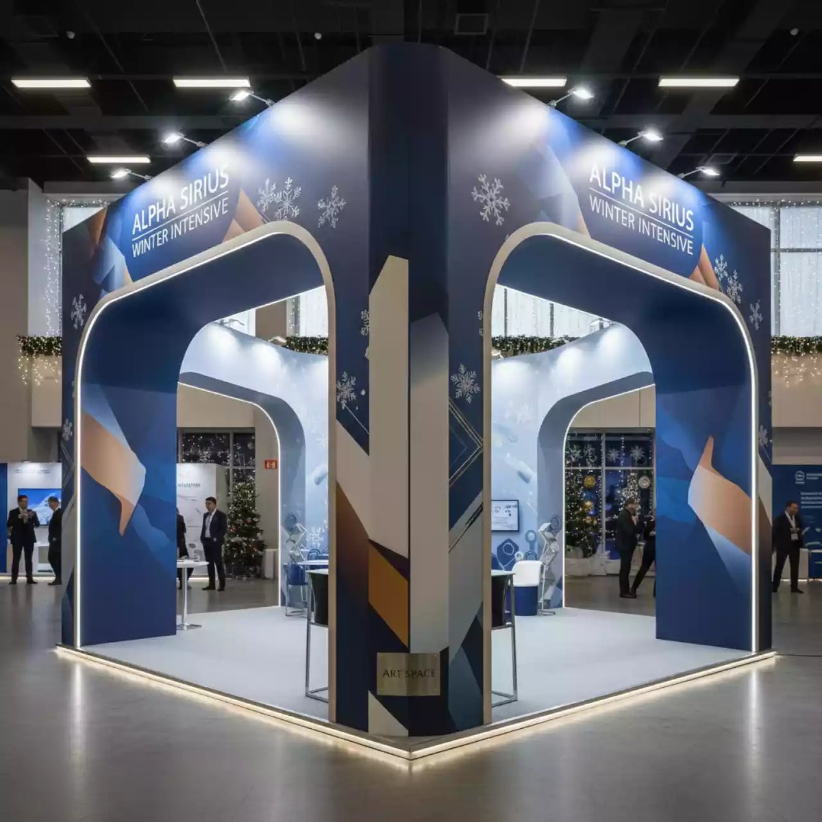 Аренда Стенд Поп ап с башней изогнутая в Alpha Sirius — ART SPACE
