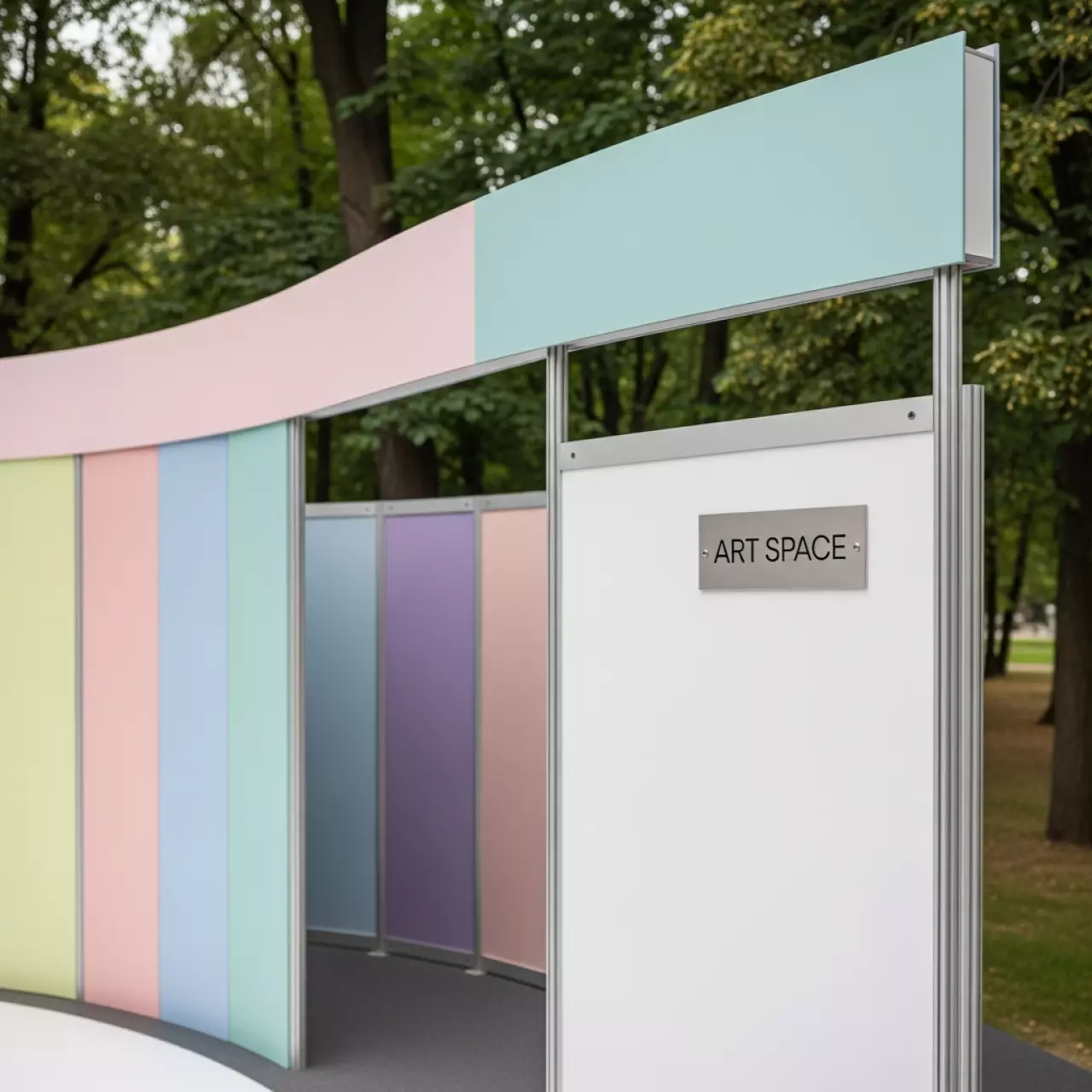 Аренда Стенд Поп ап с фризом изогнутый в парке «Ривьера» — ART SPACE