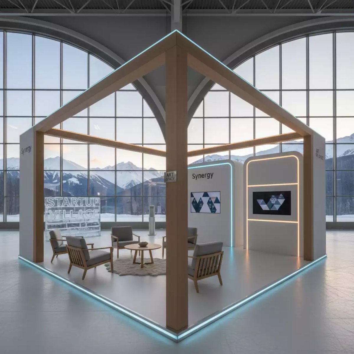 Аренда Стенд "Синергия" в ледовом дворце «Роза Хутор» — ART SPACE