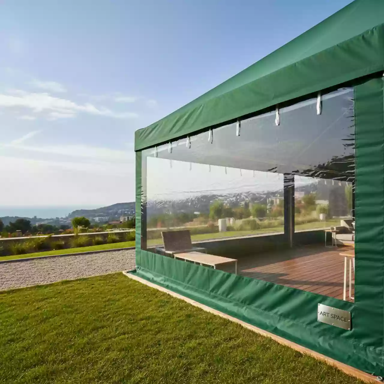 Аренда Стенка для садового тента Green Glade 1,95х2,95 м полиэстер с окном зеленая в комплексе «Дагомыс» — ART SPACE