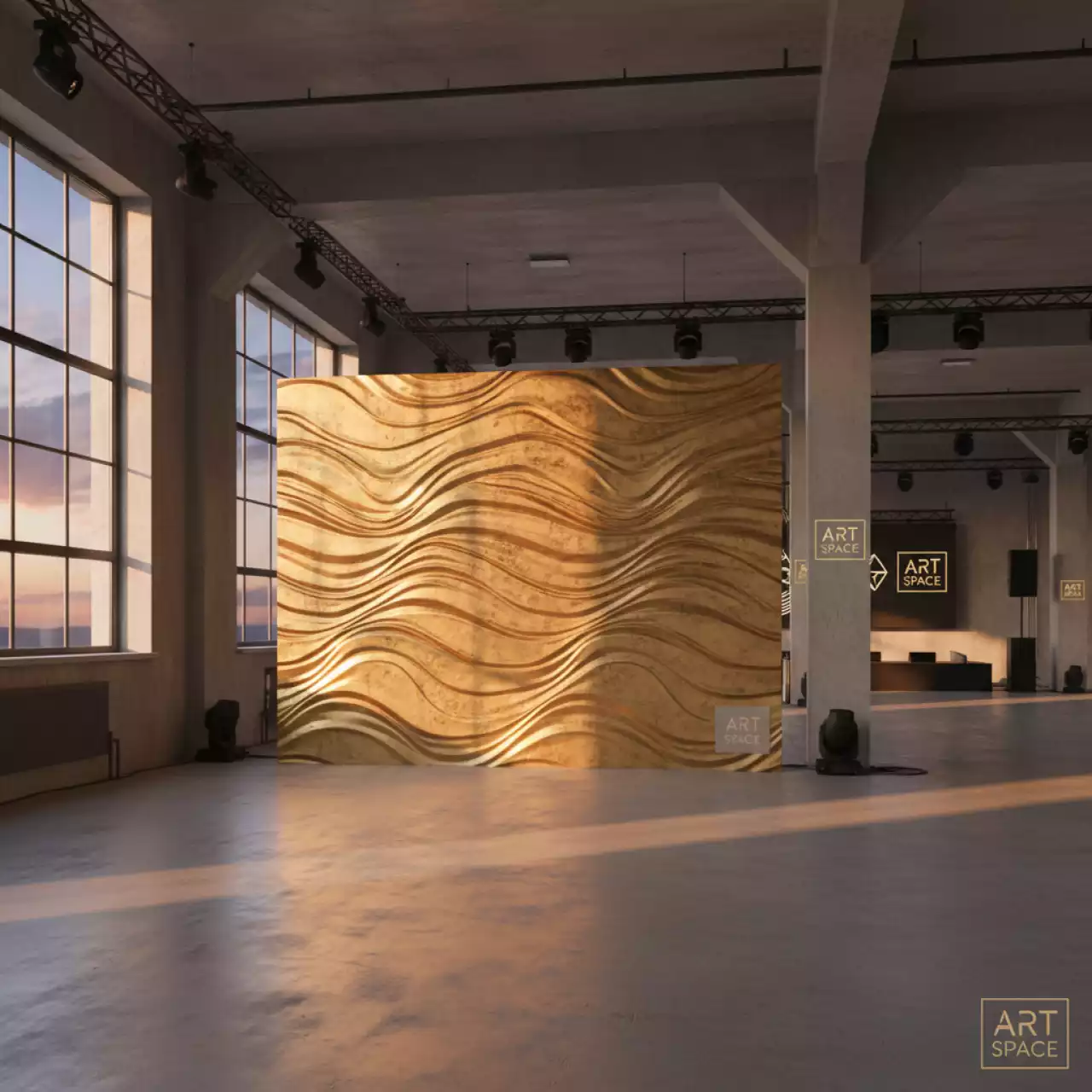 Аренда Стеновая панель МДФ Каспий Золото на территории Морпорта Сочи — ART SPACE