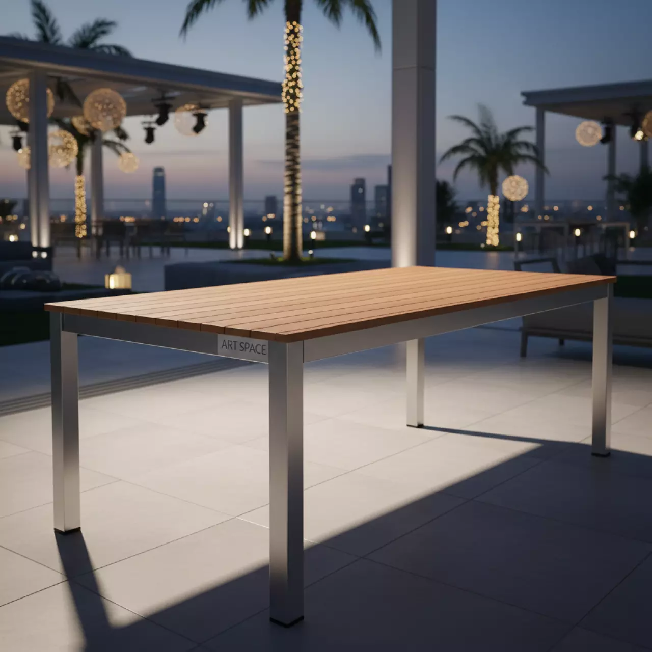 Аренда Стол алюминиевый POLYWOOD TRANSFORMER 180 240x90 см цвет тик в Mantera Supreme — ART SPACE