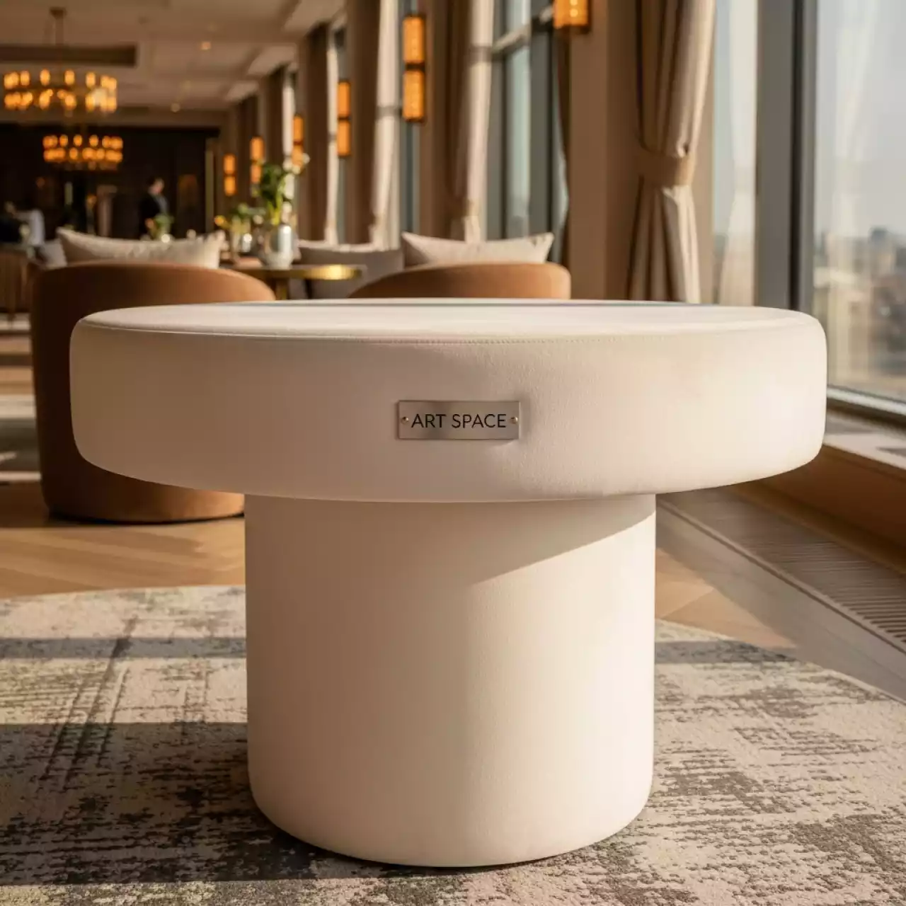 Аренда Стол Арис круглый бархат молочный в Panorama by Mercure — ART SPACE