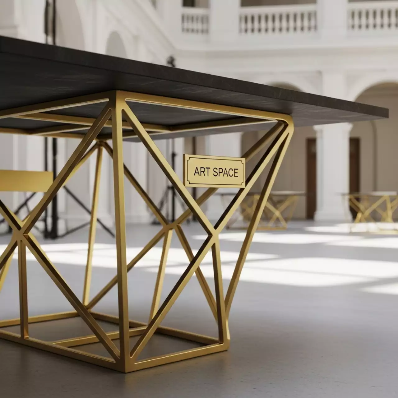 Аренда Стол аскольд золото черный камень в Зимнем театре — ART SPACE