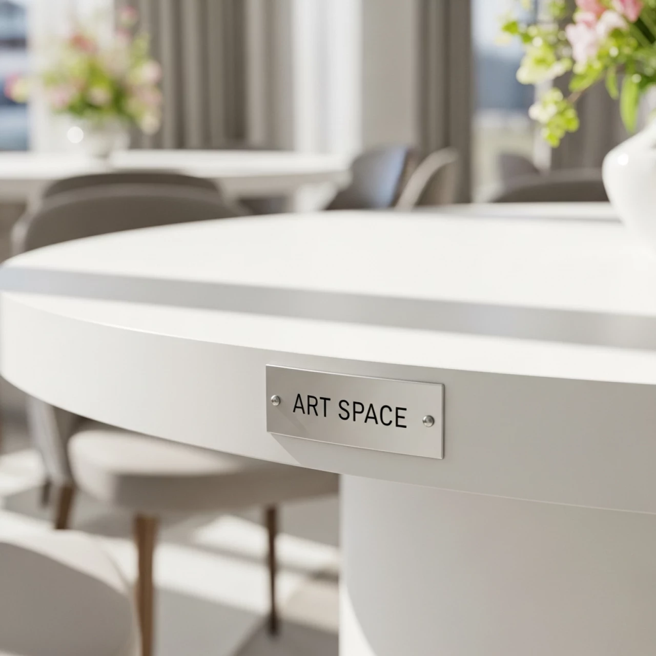 Аренда Стол банкетный Amsterdam round white белого цвета в ресторане «Баран-Рапан» — ART SPACE