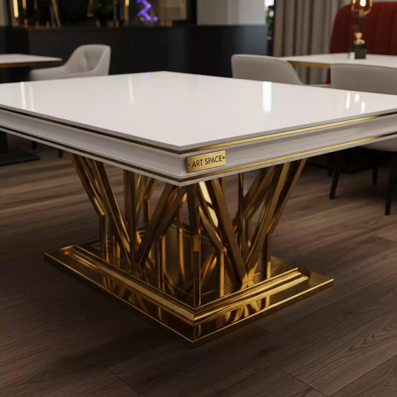 Аренда Стол банкетный Motus white gold в ресторане «Сыроварня» — ART SPACE