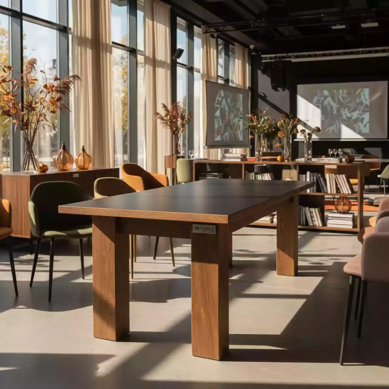 Аренда Стол банкетный Old Brown черная столешница R4E 00214 в City Park Hotel Sochi — ART SPACE