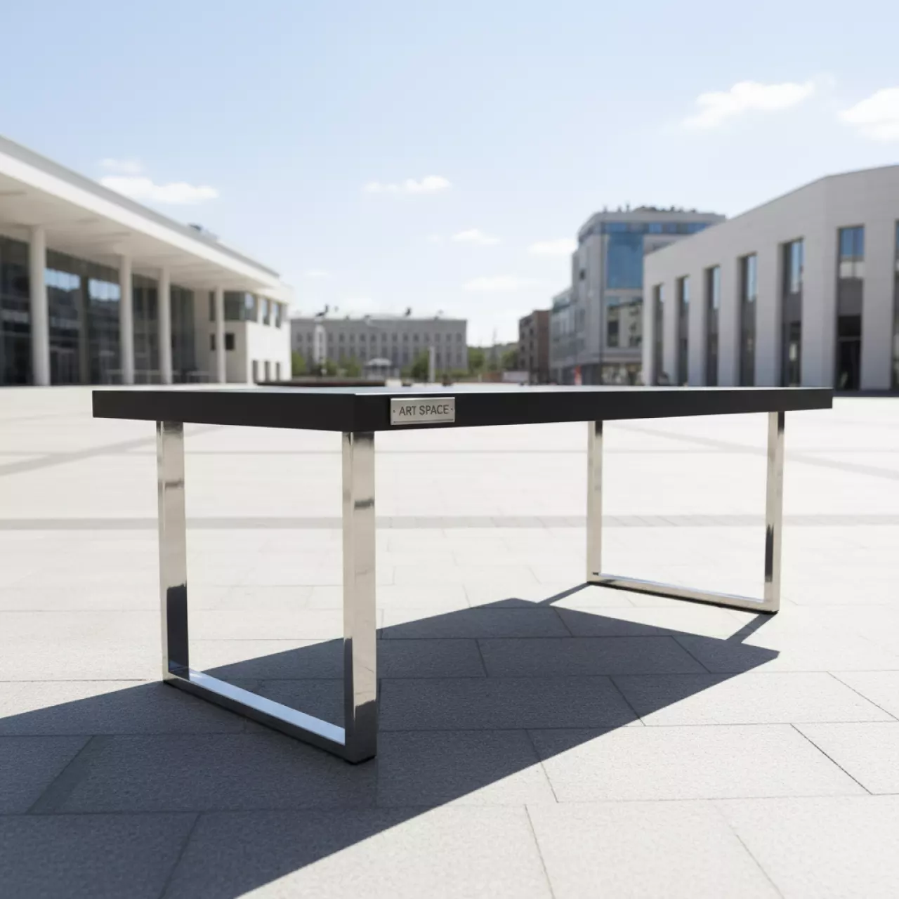 Аренда Стол банкетный Slash black & silver на Медальной площади — ART SPACE