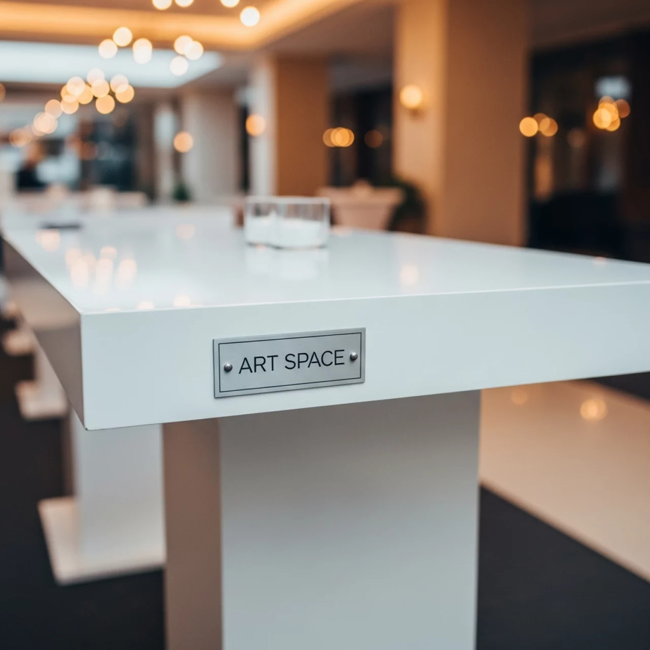 Аренда Стол барный белая столешница белое основание Mia Bar в отеле «Богатырь» — ART SPACE