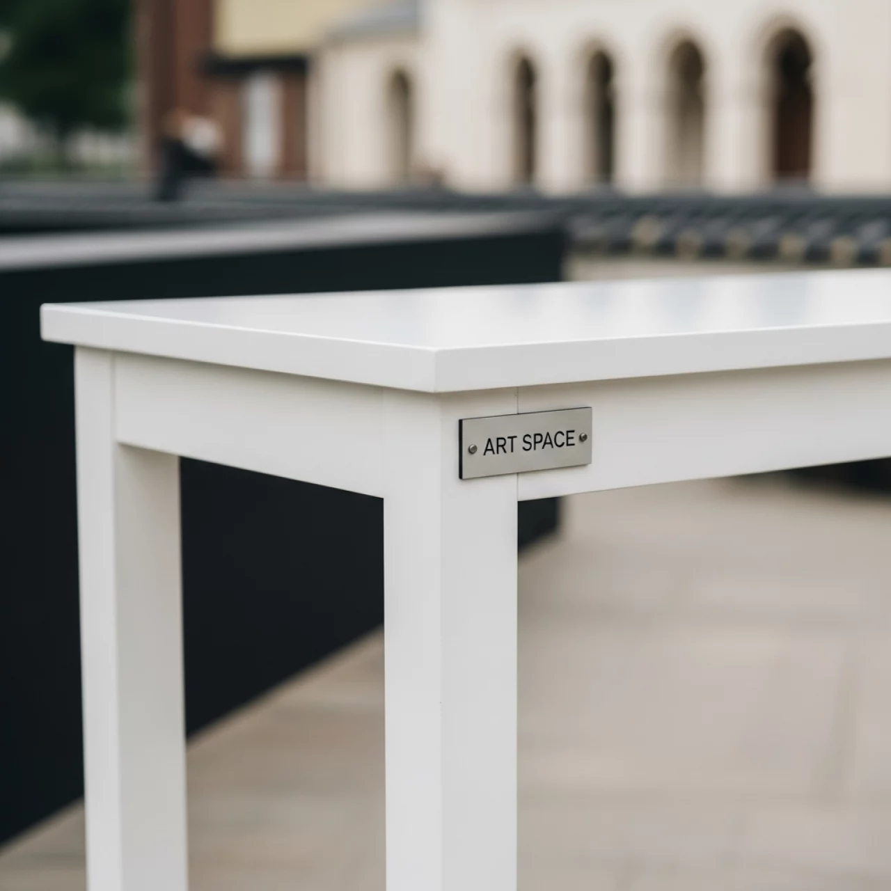 Аренда Стол барный белый EAMES NEW 120х60х106 в этно-парке «Моя Россия» — ART SPACE