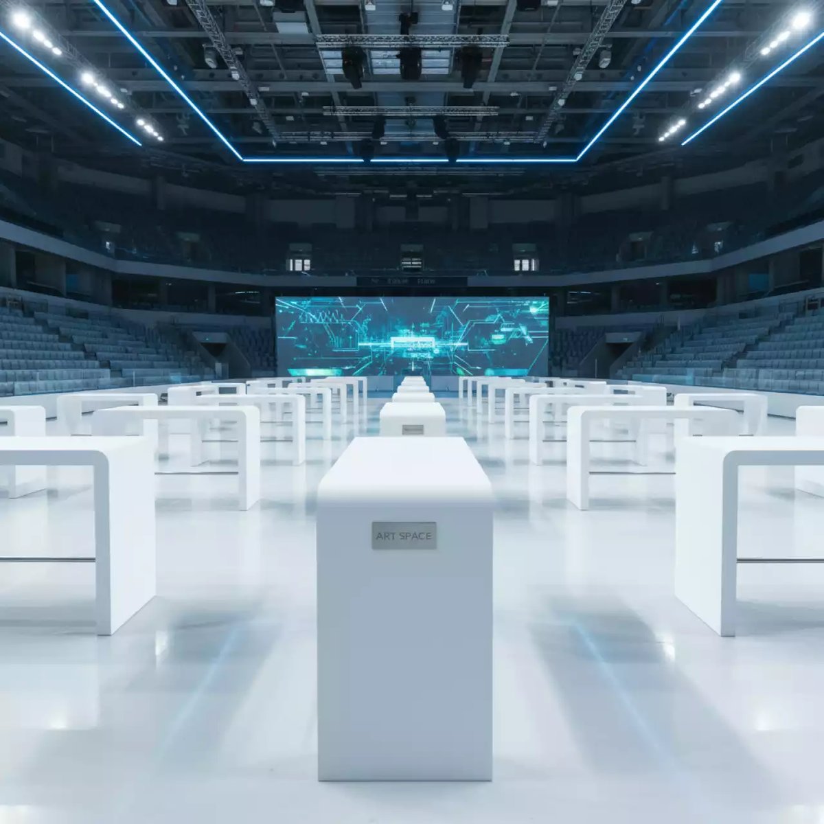 Аренда Стол барный белый LOFT в ледовой арене «Шайба» — ART SPACE