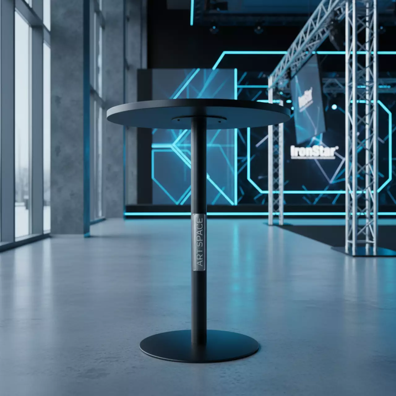 Аренда Стол барный черный круглый D 70 см в Imeretinskiy Hotel — ART SPACE